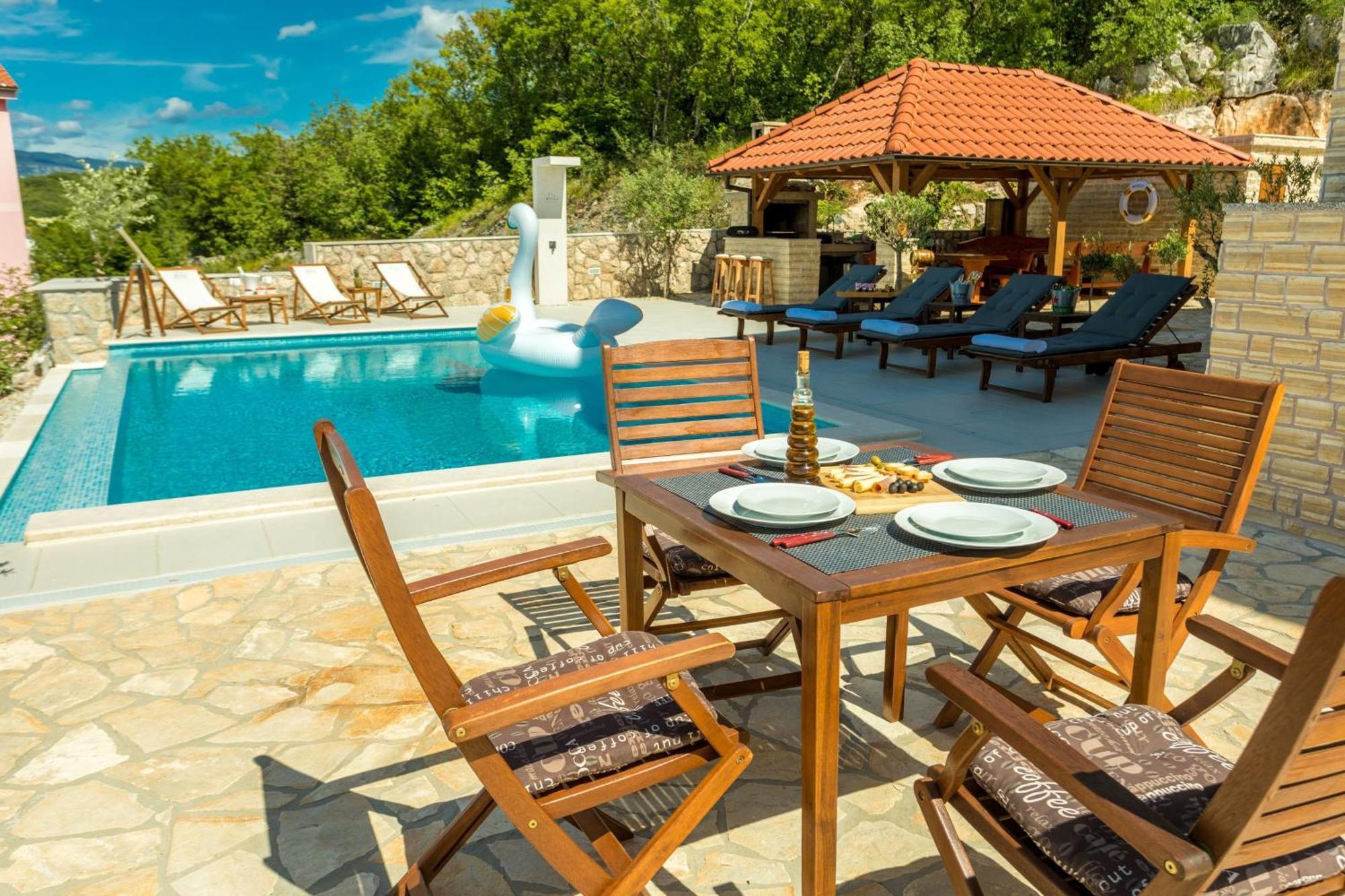 Luxury Villa Allen With Pool Klimno Zimmer foto