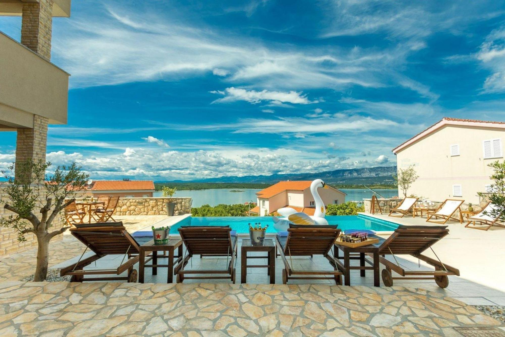 Luxury Villa Allen With Pool Klimno Zimmer foto