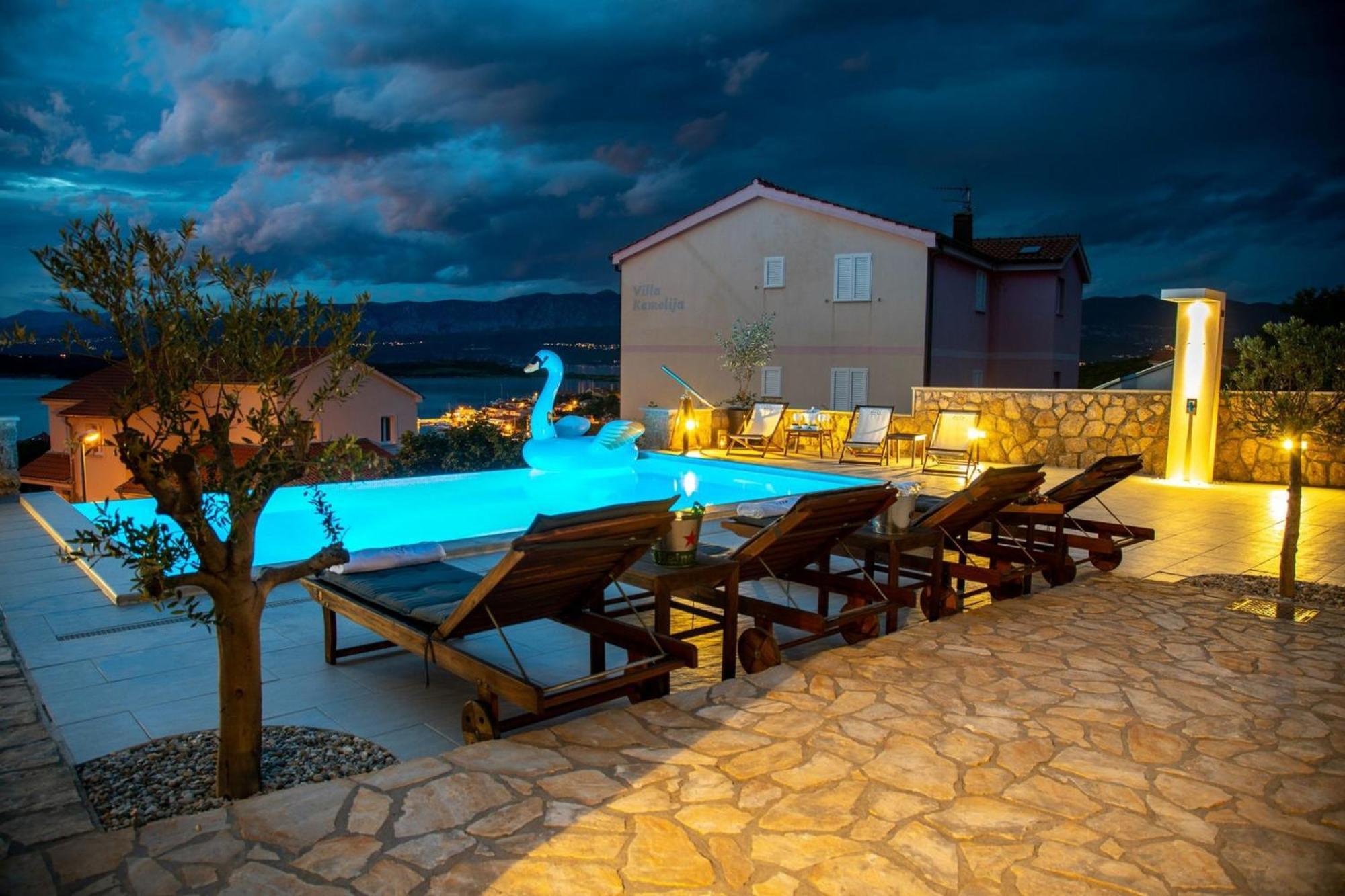 Luxury Villa Allen With Pool Klimno Zimmer foto